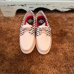 Sperry Women's White and Black Bionic Two Boat Shoes. Size 8.